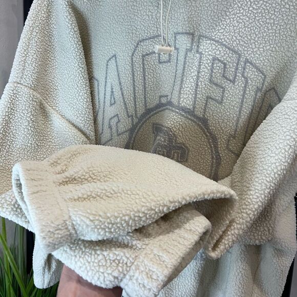 PacSun Fleece Funnel Neck Oversized Cropped Sweatshirt Size Small - Picture 6 of 15